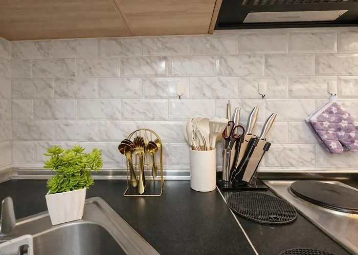 Apartment Crimson Wine Fully Stocked Kitchen